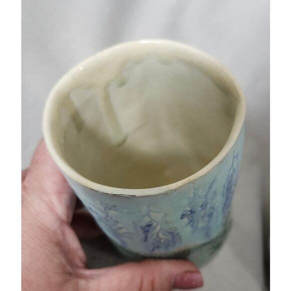 Katy McDougal Studio Pottery Vase Tumbler Artisan Handmade Drip Glaze - Picture 11 of 14